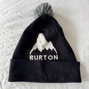 Burton Black and White Pom Beanie Hat